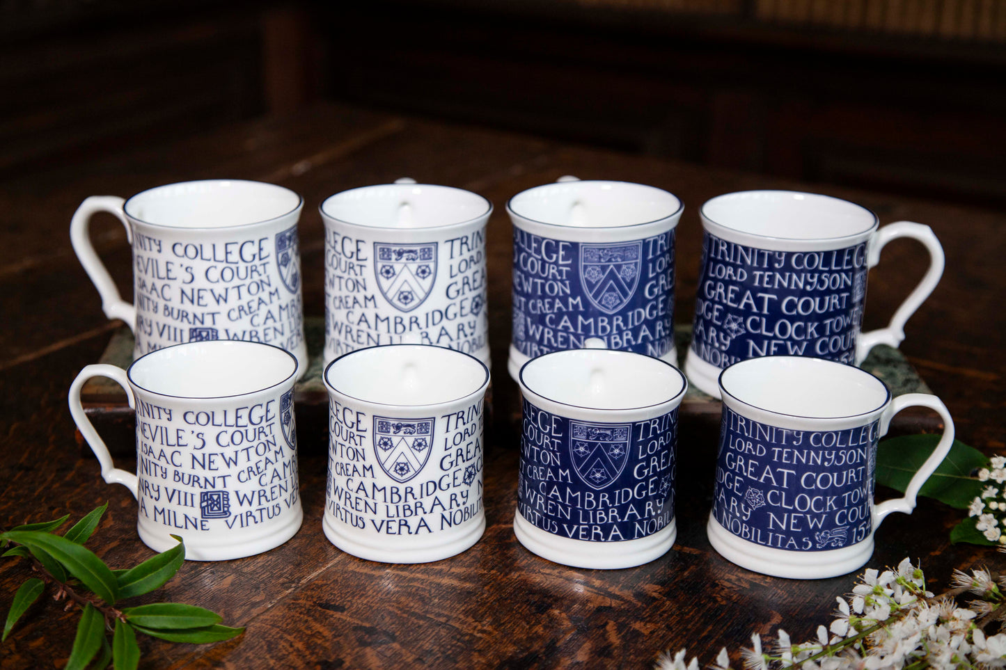 Trinity Mug, Blue/Large/White Print (2 for £50)